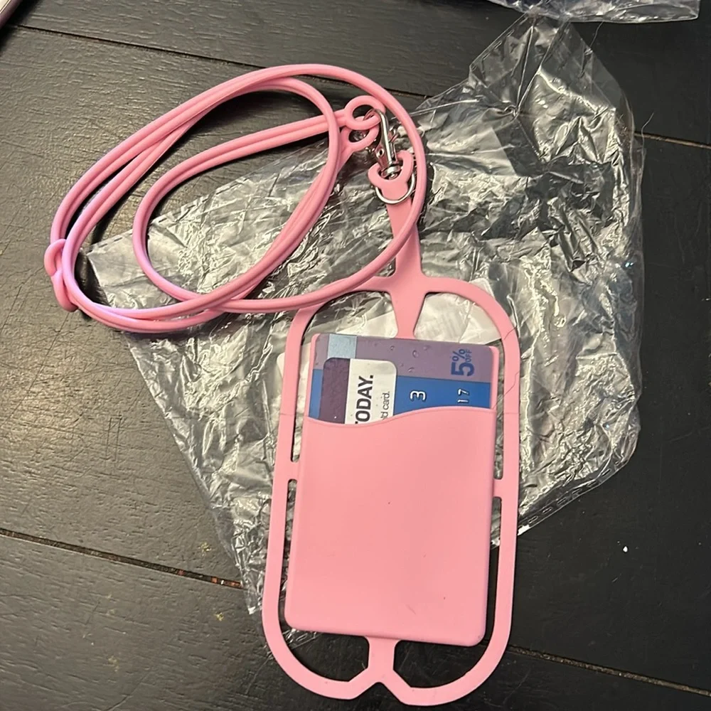 Cell Phone Lanyard - Neck Phone Holder w/ Card Pocket and Silicone Neck Strap -